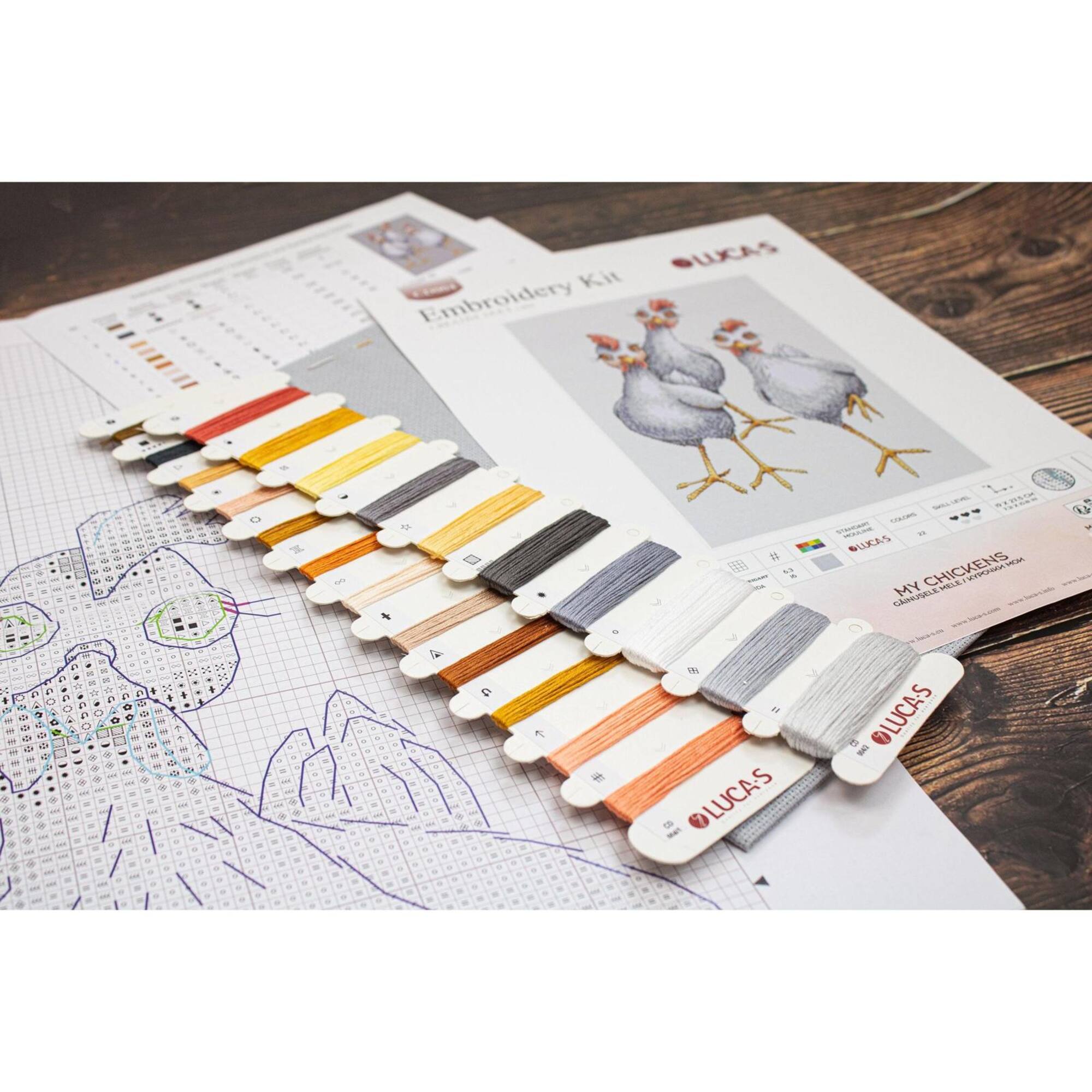 Luca-S My Chickens Counted Cross-Stitch Kit
